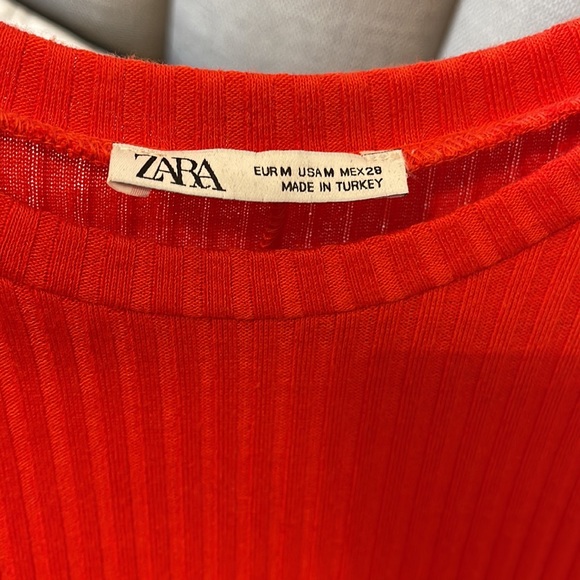 RED//ORANGE DRESS - Ribbed - Picture 3 of 4